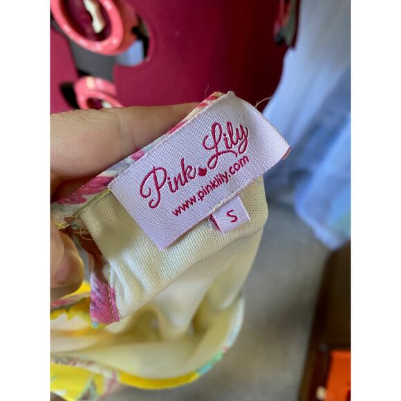 Pink Lily knit top floral yellow bell sleeves - Picture 9 of 10